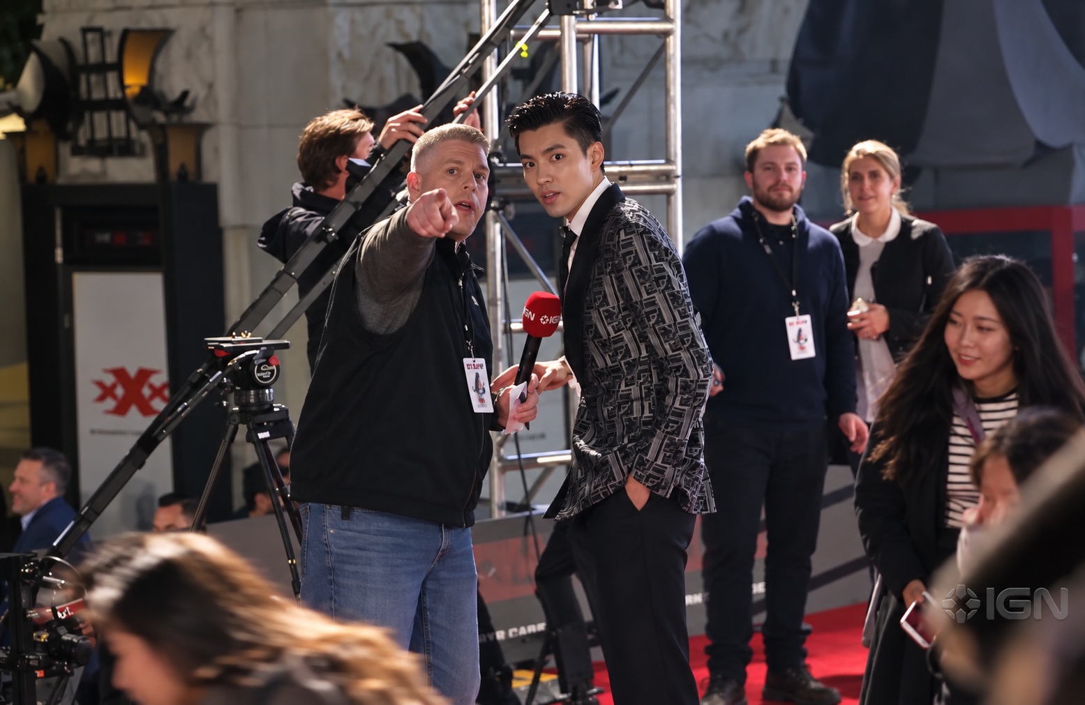 Donny coordinating a red carpet production, from his producer reel