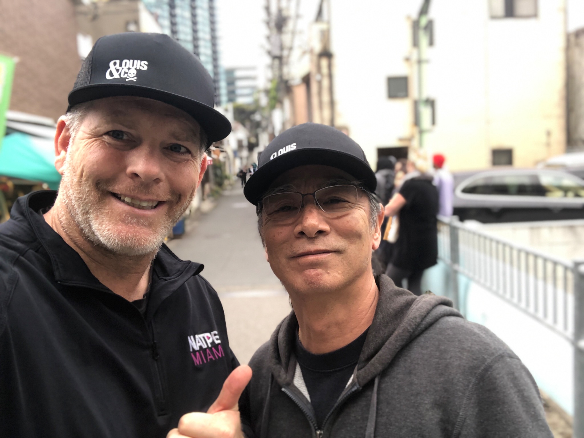 Donny with Masato Yamada on the Uber shoot in Japan
